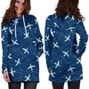 Airplane Print Pattern Women Hoodie Dress-grizzshop