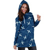 Airplane Print Pattern Women Hoodie Dress-grizzshop