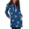 Airplane Print Pattern Women Hoodie Dress-grizzshop