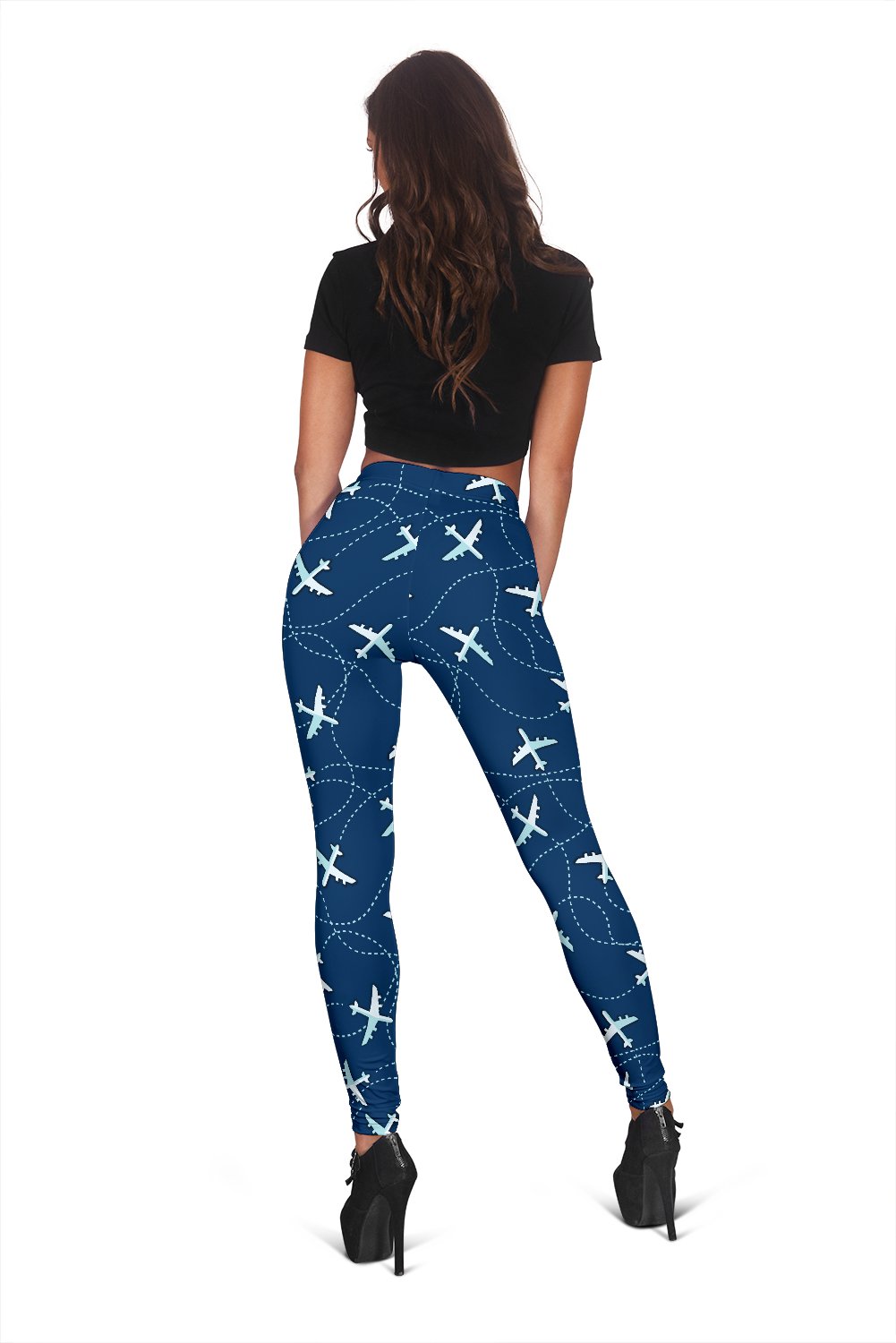 Airplane Print Pattern Women Leggings-grizzshop