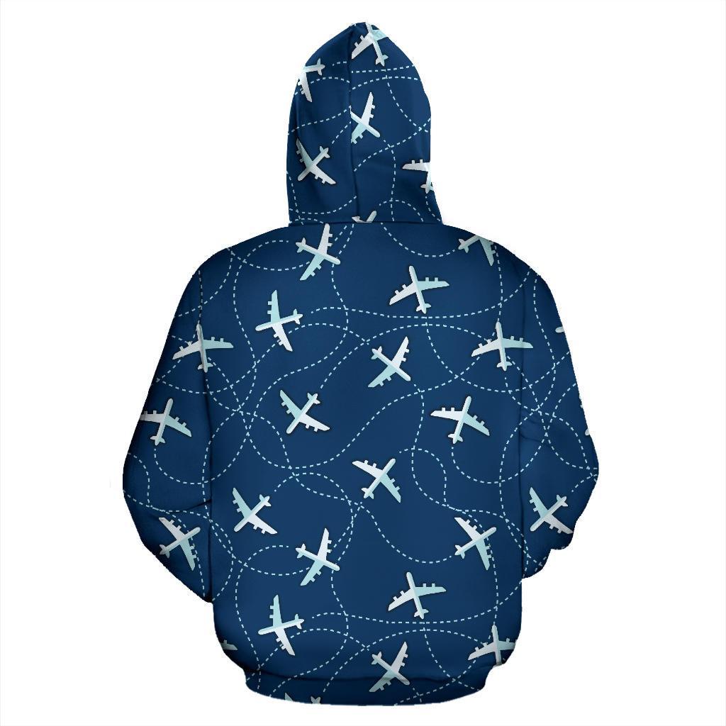 Airplane Print Pattern Women Men Pullover Hoodie-grizzshop