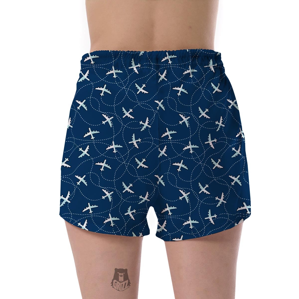 Airplane Print Pattern Women's Shorts-grizzshop