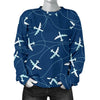 Airplane Print Pattern Women's Sweatshirt-grizzshop