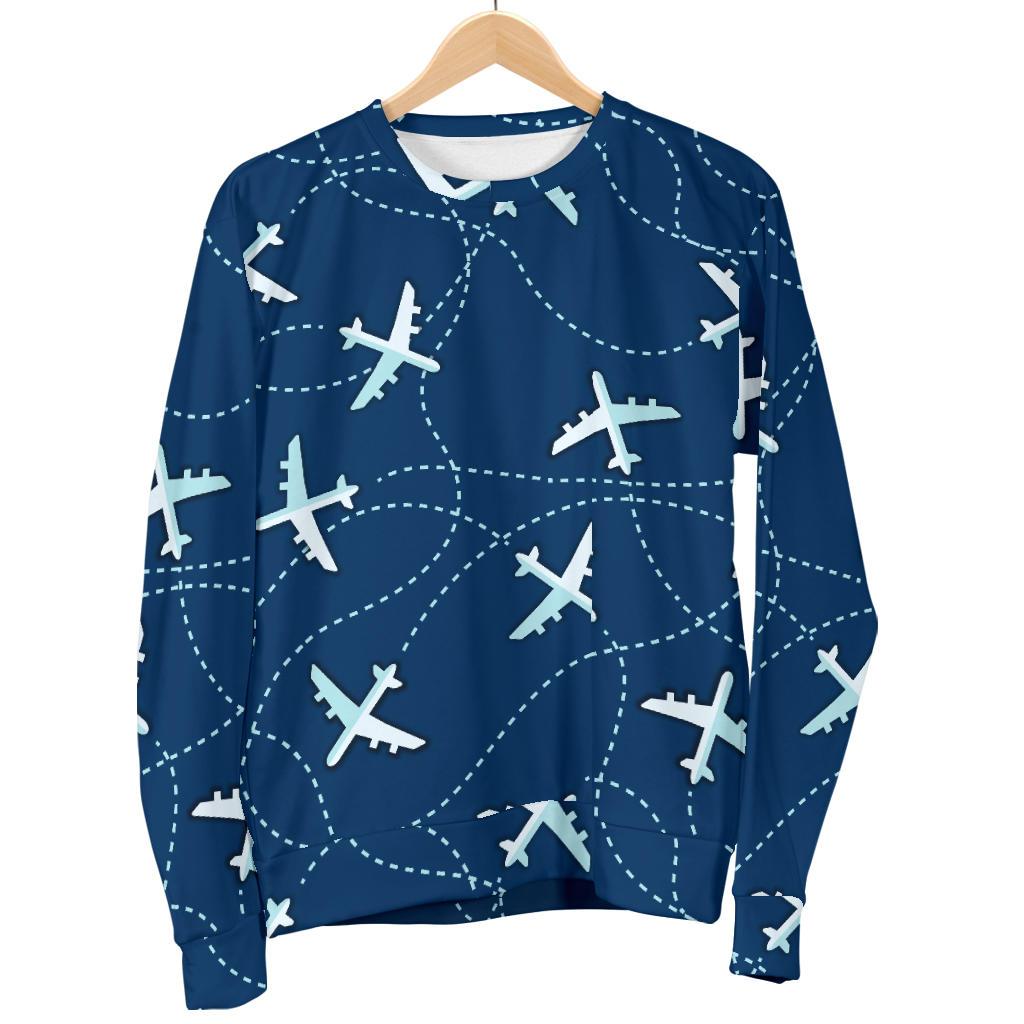 Airplane Print Pattern Women's Sweatshirt-grizzshop