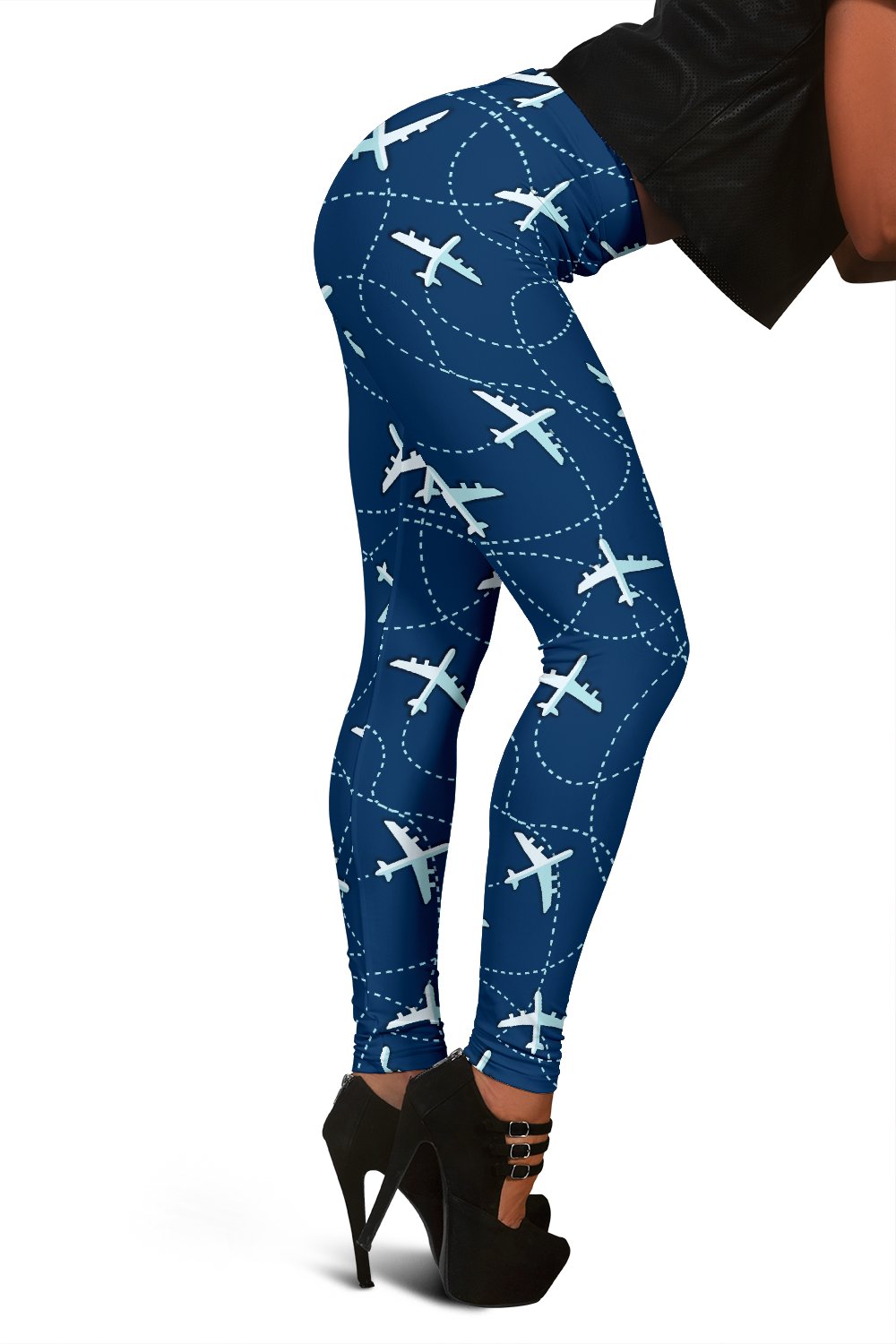 Airplane Print Pattern Women Leggings-grizzshop