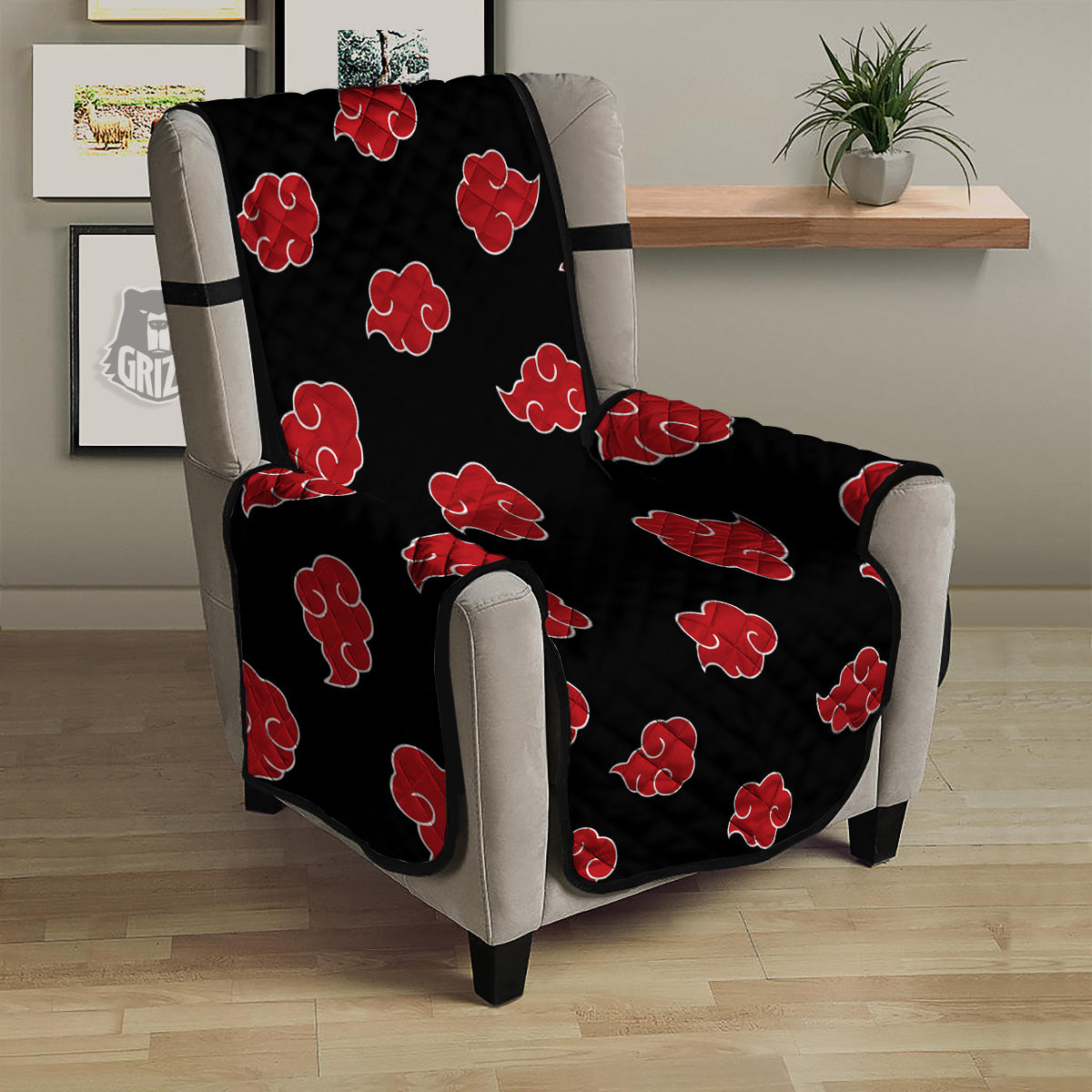 Akatsuki Print Pattern Armchair Protector-grizzshop