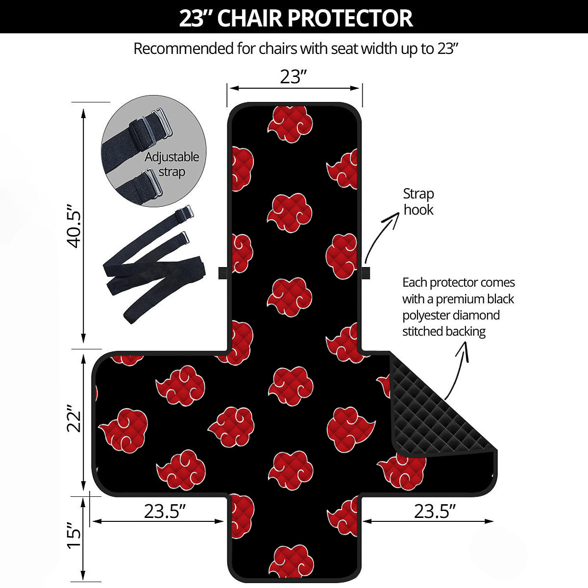 Akatsuki Print Pattern Armchair Protector-grizzshop