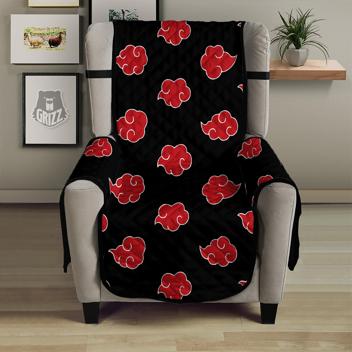 Akatsuki Print Pattern Armchair Protector-grizzshop