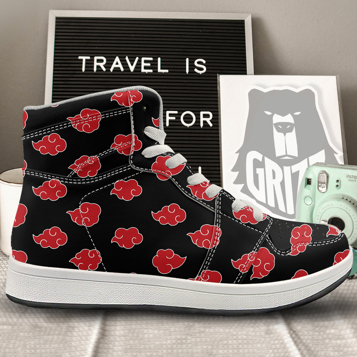 Akatsuki Print Pattern High Top Sneakers-grizzshop