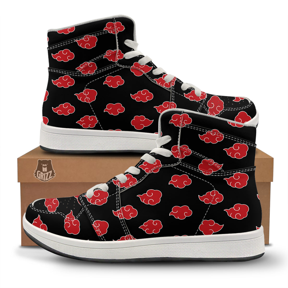 Akatsuki Print Pattern High Top Sneakers-grizzshop