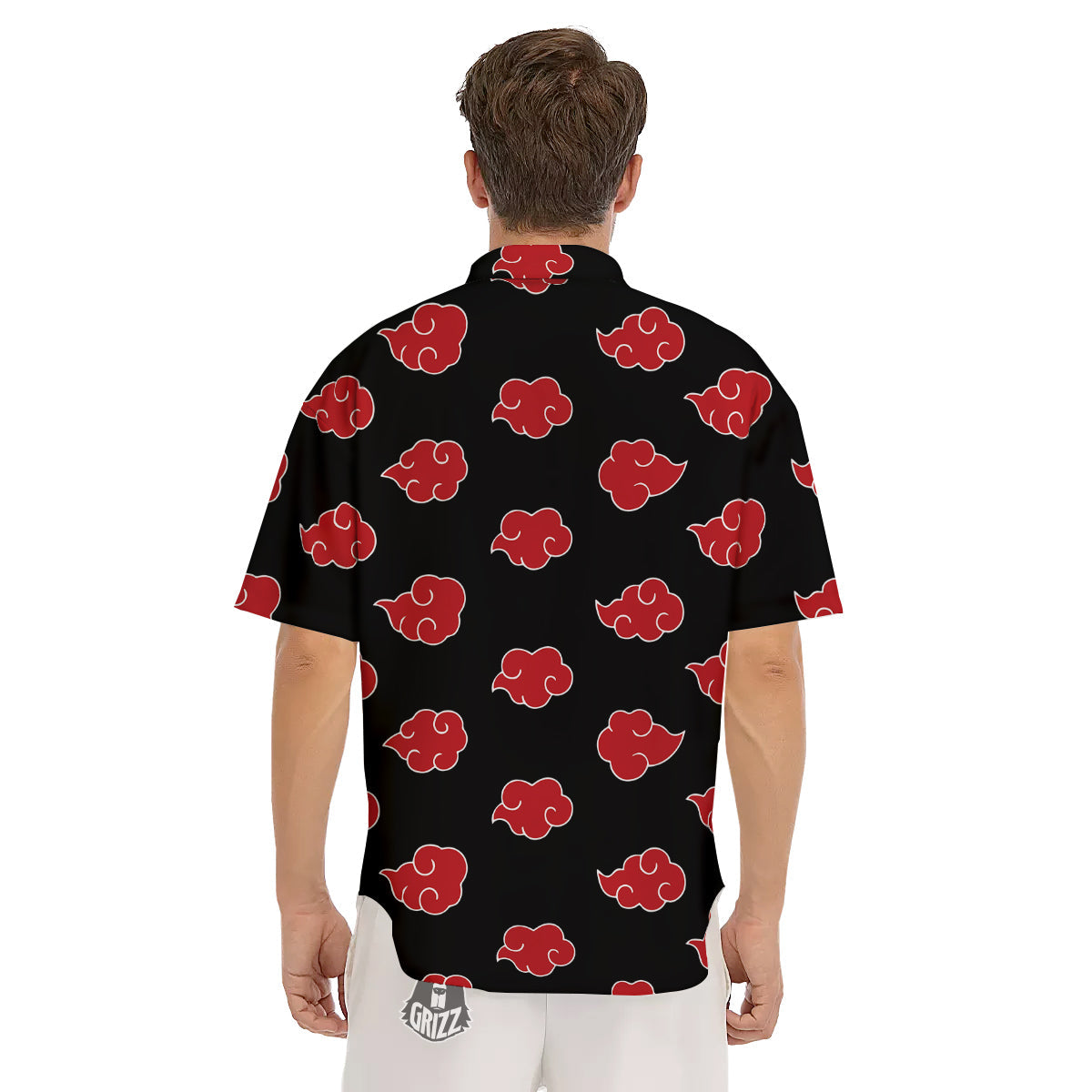 Akatsuki Print Pattern Men's Short Sleeve Shirts-grizzshop