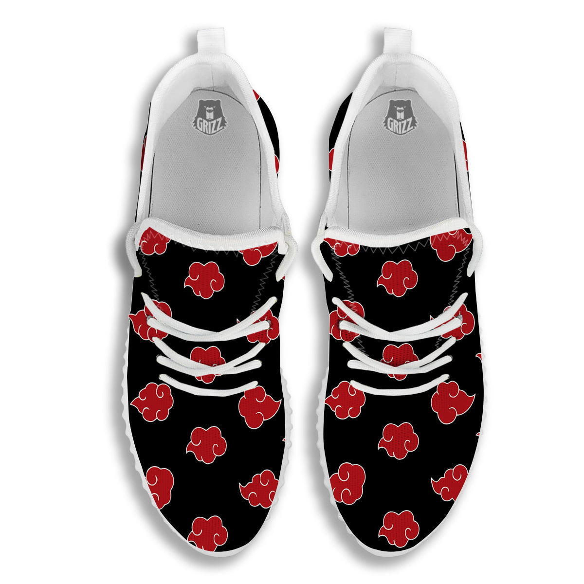 Akatsuki Print Pattern White Walking Shoes-grizzshop