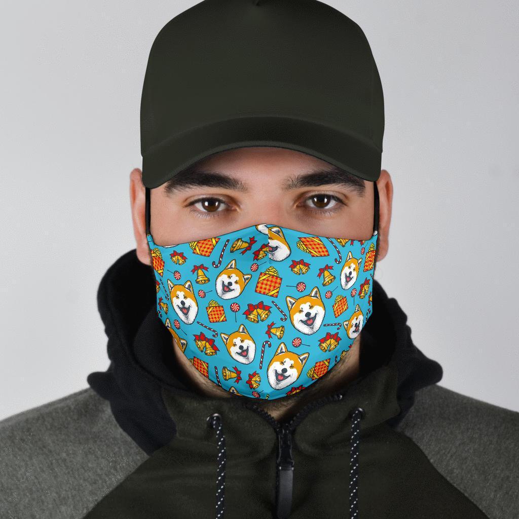 Akita Dog Pattern Print Face Mask-grizzshop