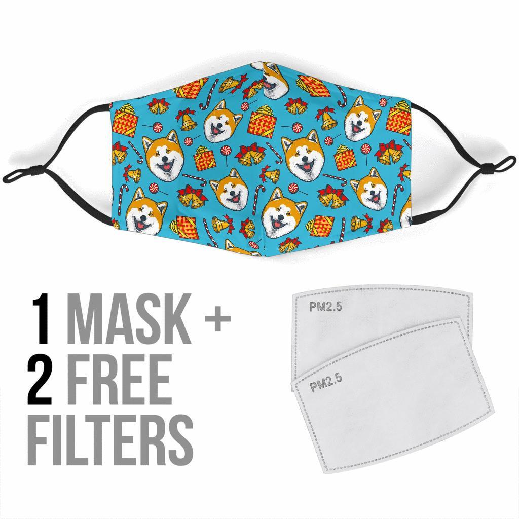 Akita Dog Pattern Print Face Mask-grizzshop