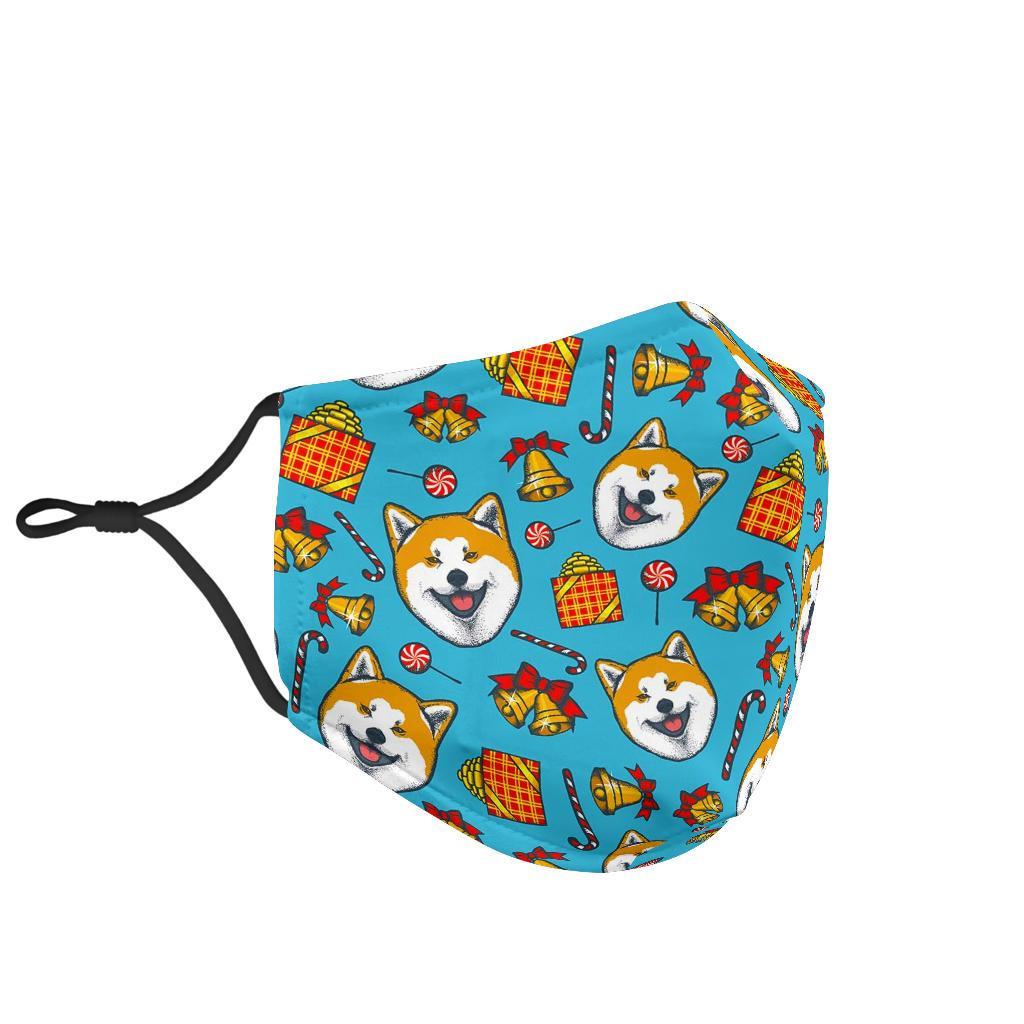 Akita Dog Pattern Print Face Mask-grizzshop