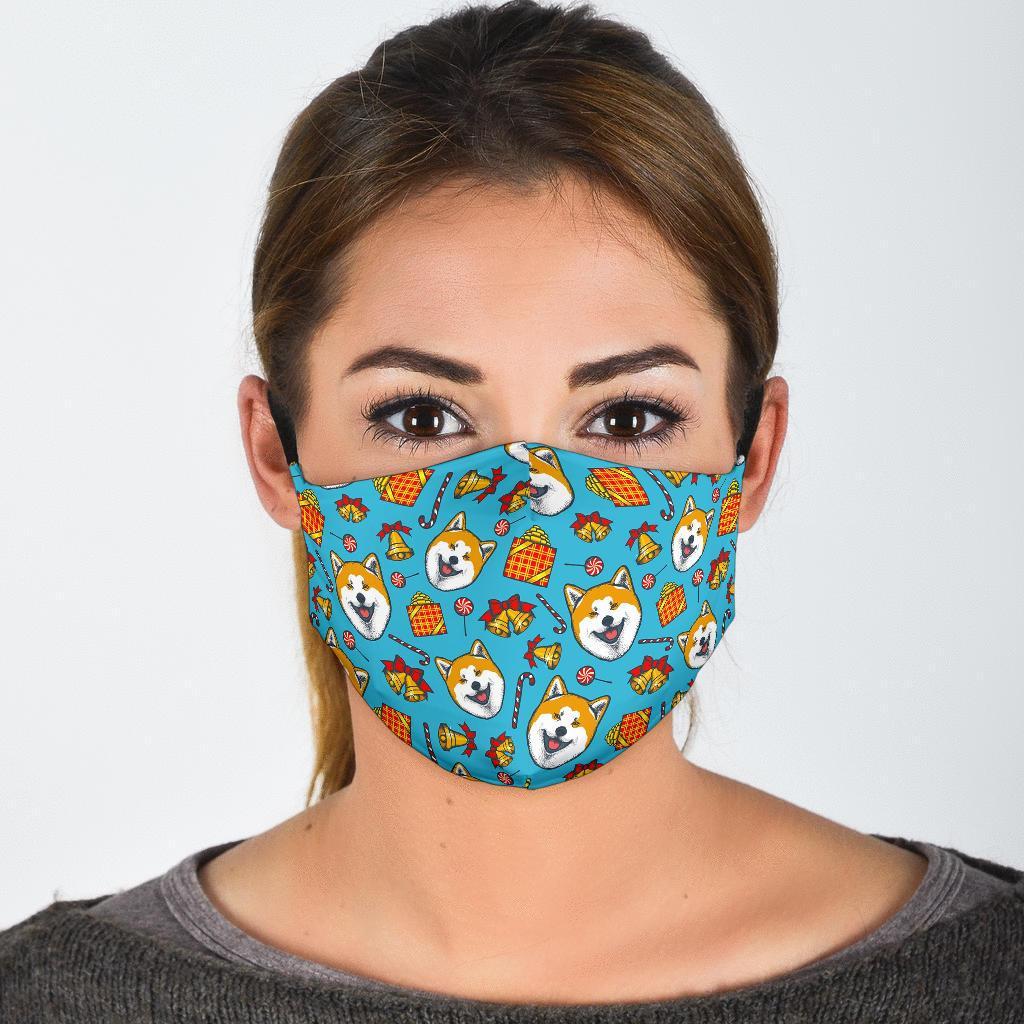 Akita Dog Pattern Print Face Mask-grizzshop