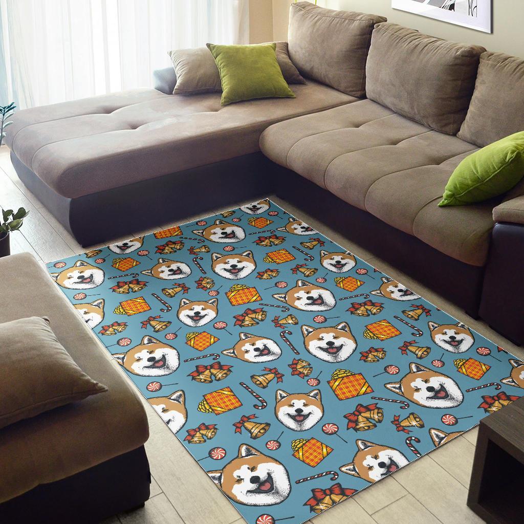 Akita Dog Pattern Print Floor Mat-grizzshop