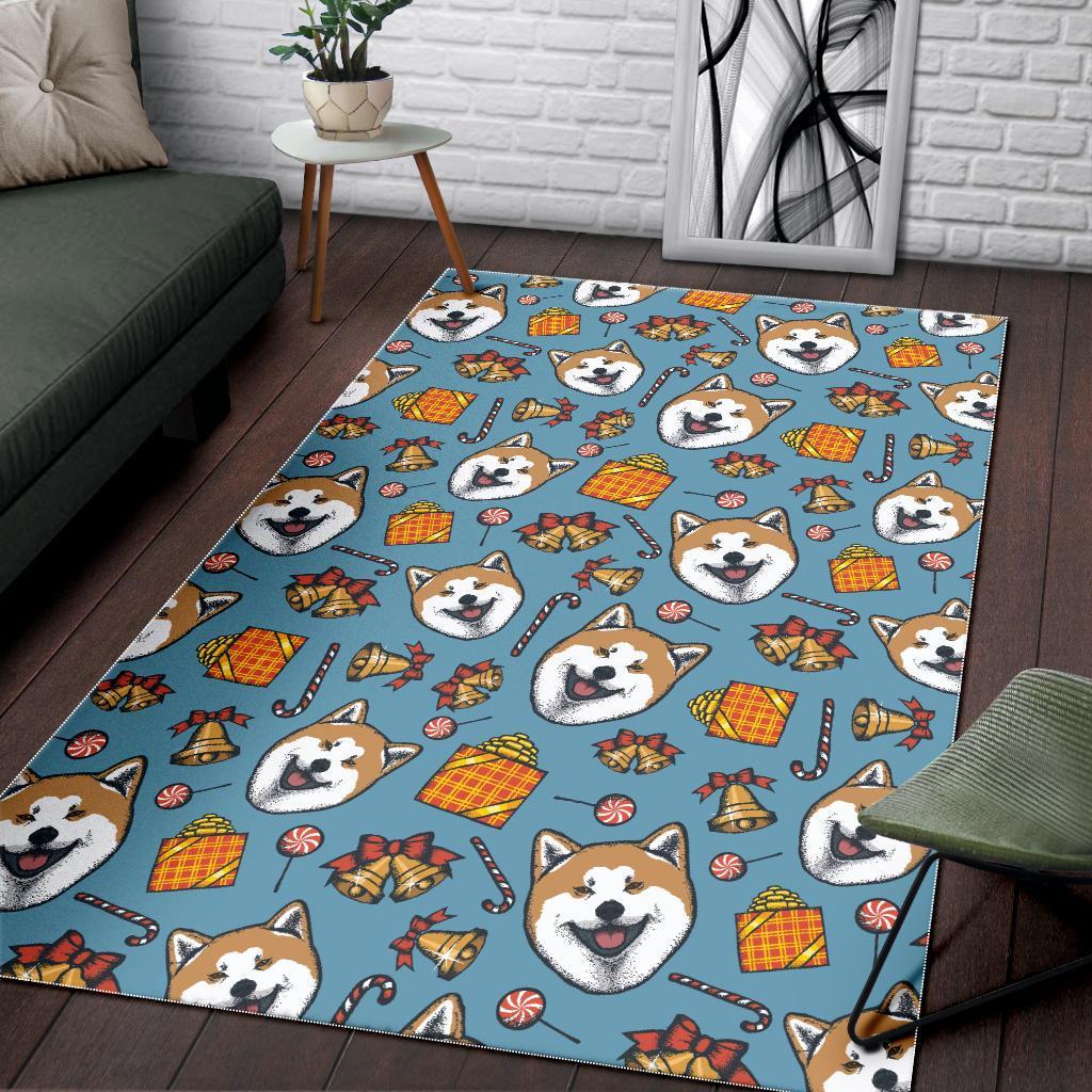 Akita Dog Pattern Print Floor Mat-grizzshop