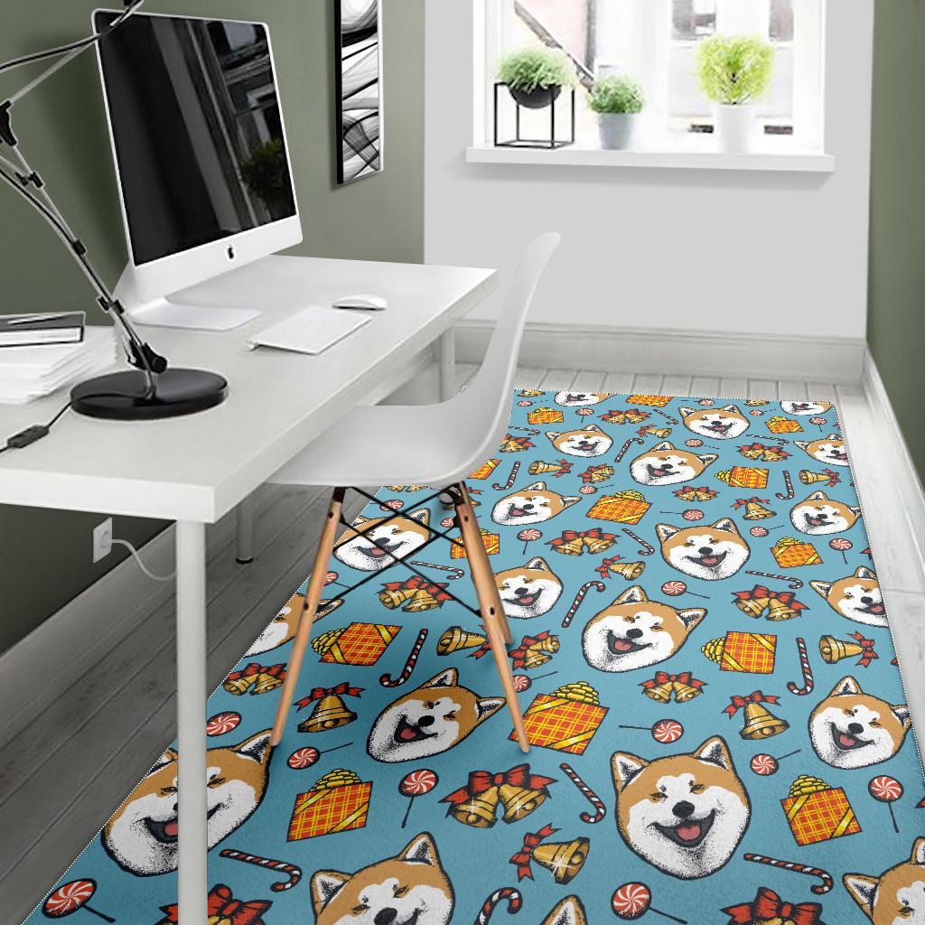 Akita Dog Pattern Print Floor Mat-grizzshop