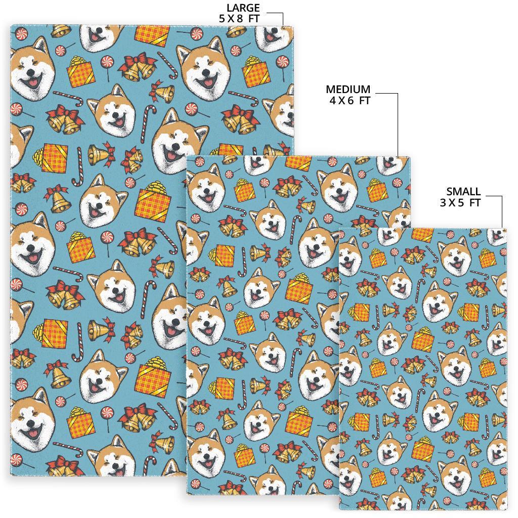 Akita Dog Pattern Print Floor Mat-grizzshop