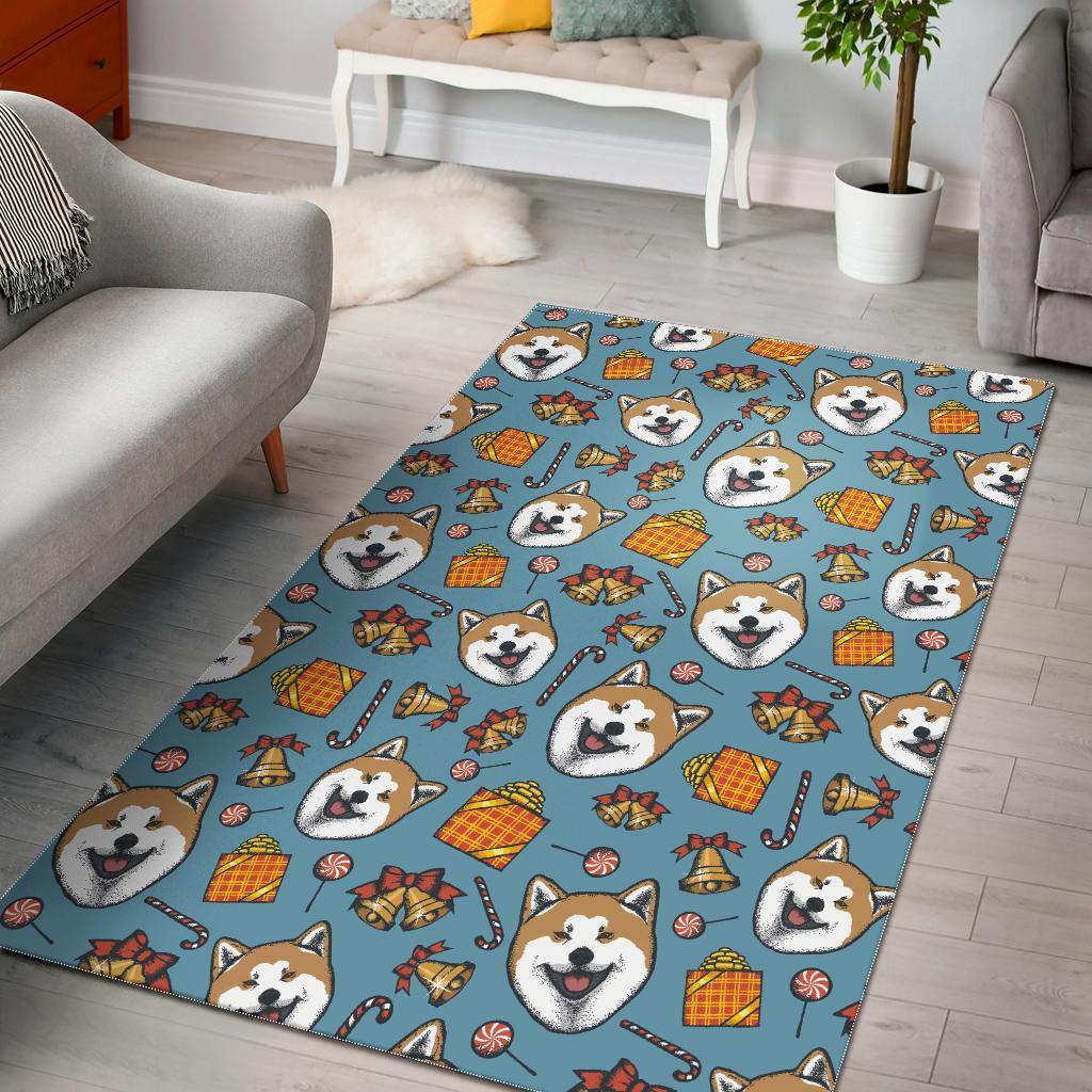 Akita Dog Pattern Print Floor Mat-grizzshop