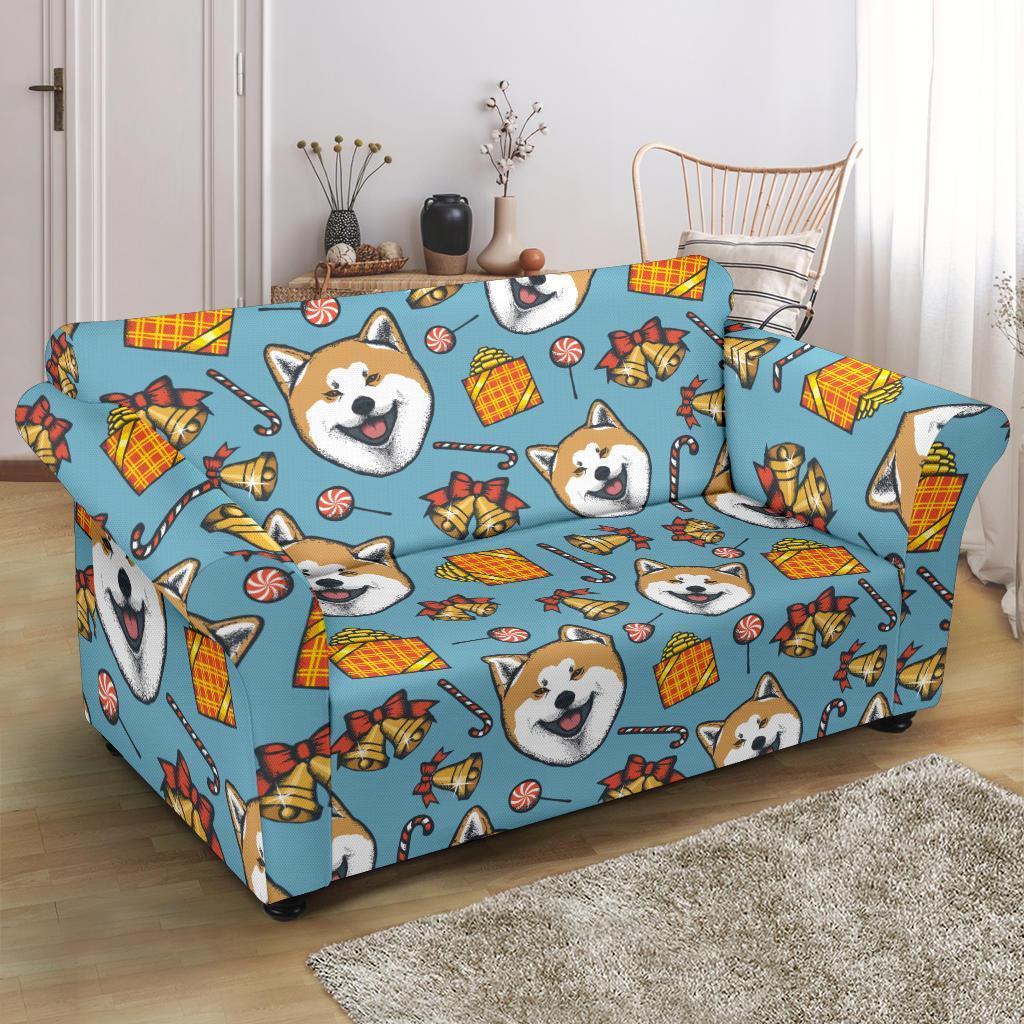 Akita Dog Pattern Print Loveseat Cover-grizzshop