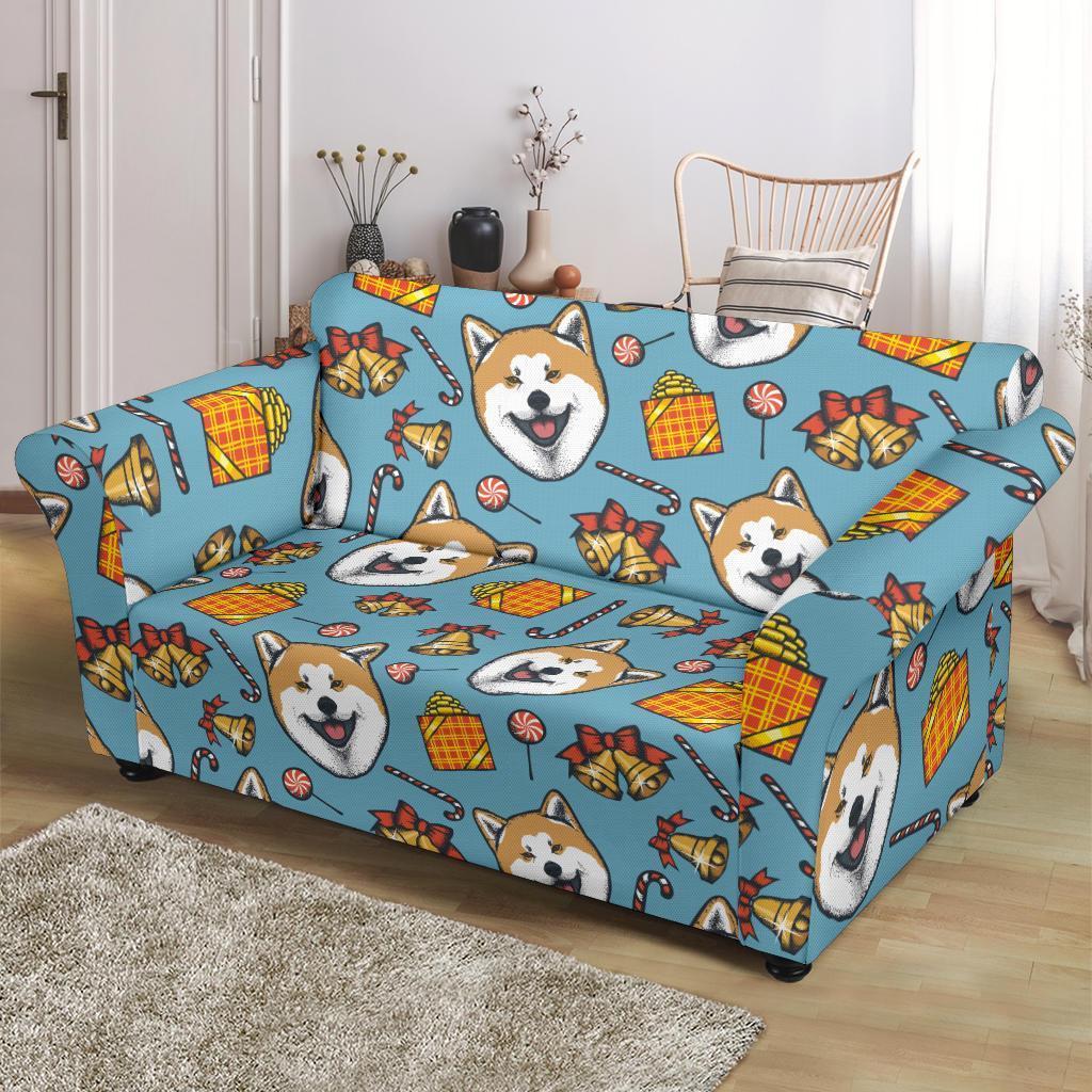 Akita Dog Pattern Print Loveseat Cover-grizzshop