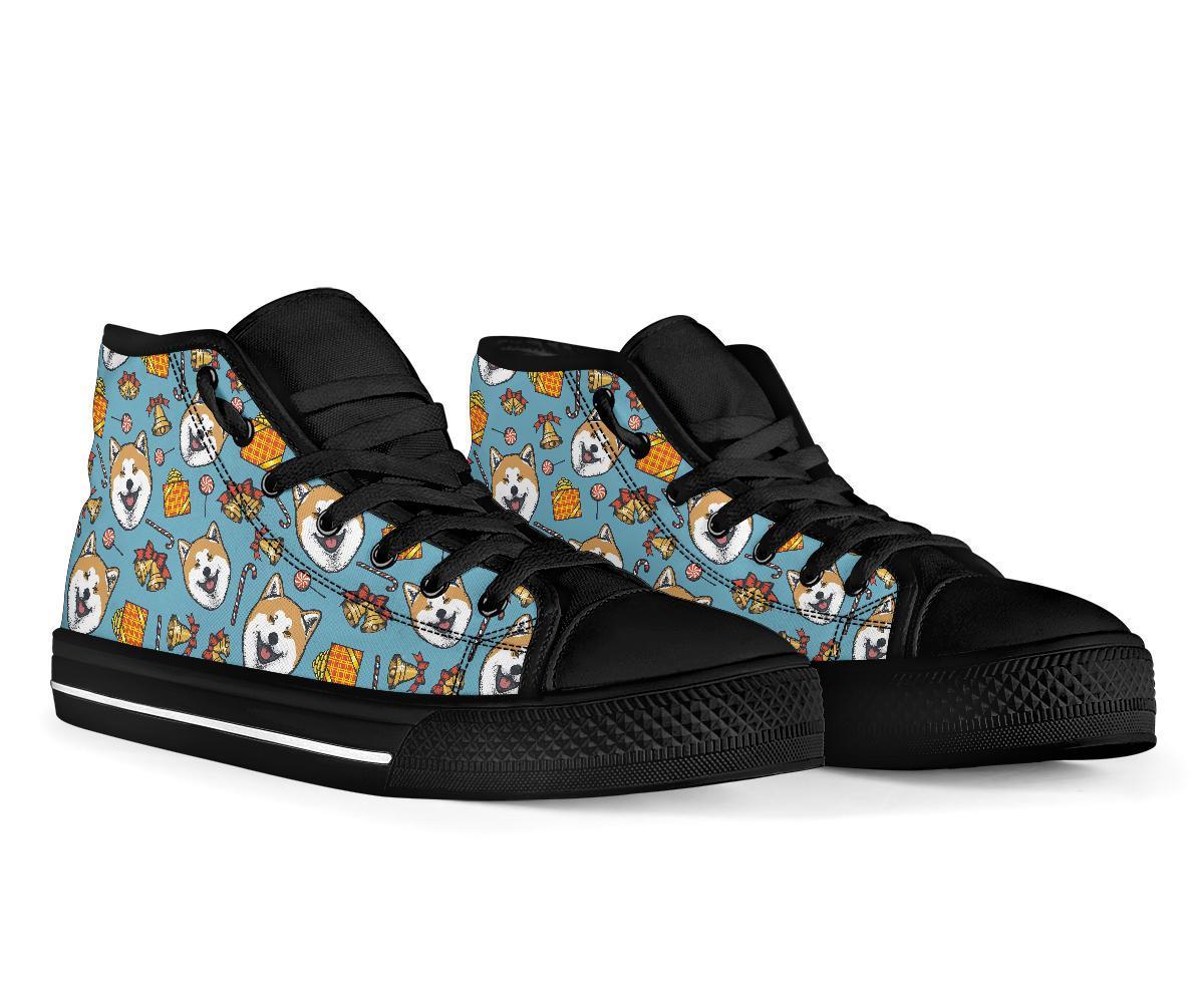 Akita Dog Pattern Print Men Women's High Top Shoes-grizzshop