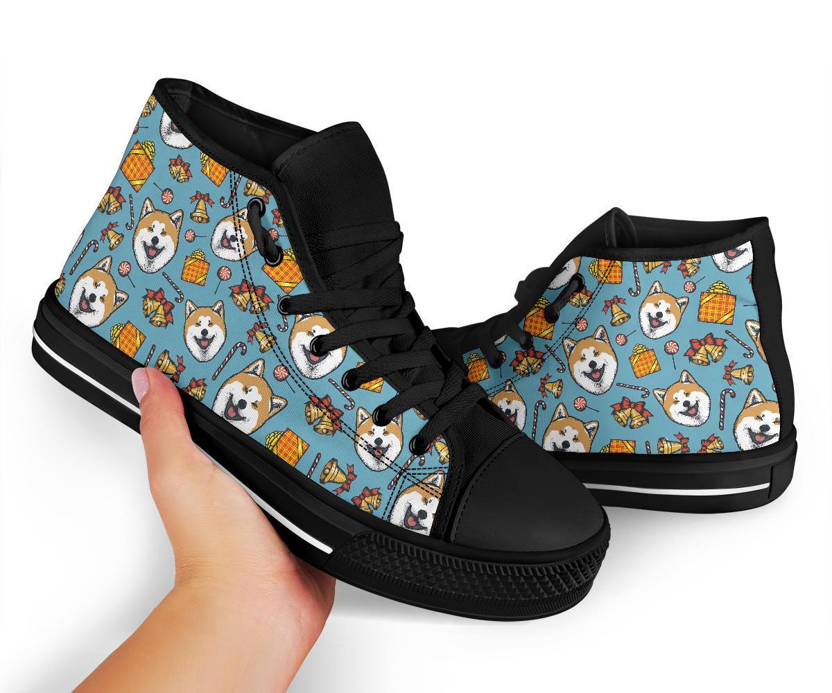 Akita Dog Pattern Print Men Women's High Top Shoes-grizzshop