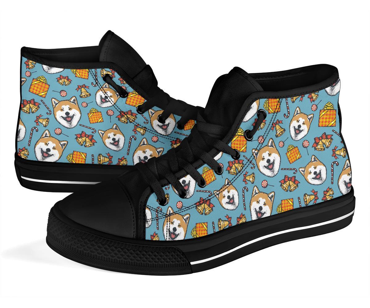 Akita Dog Pattern Print Men Women's High Top Shoes-grizzshop