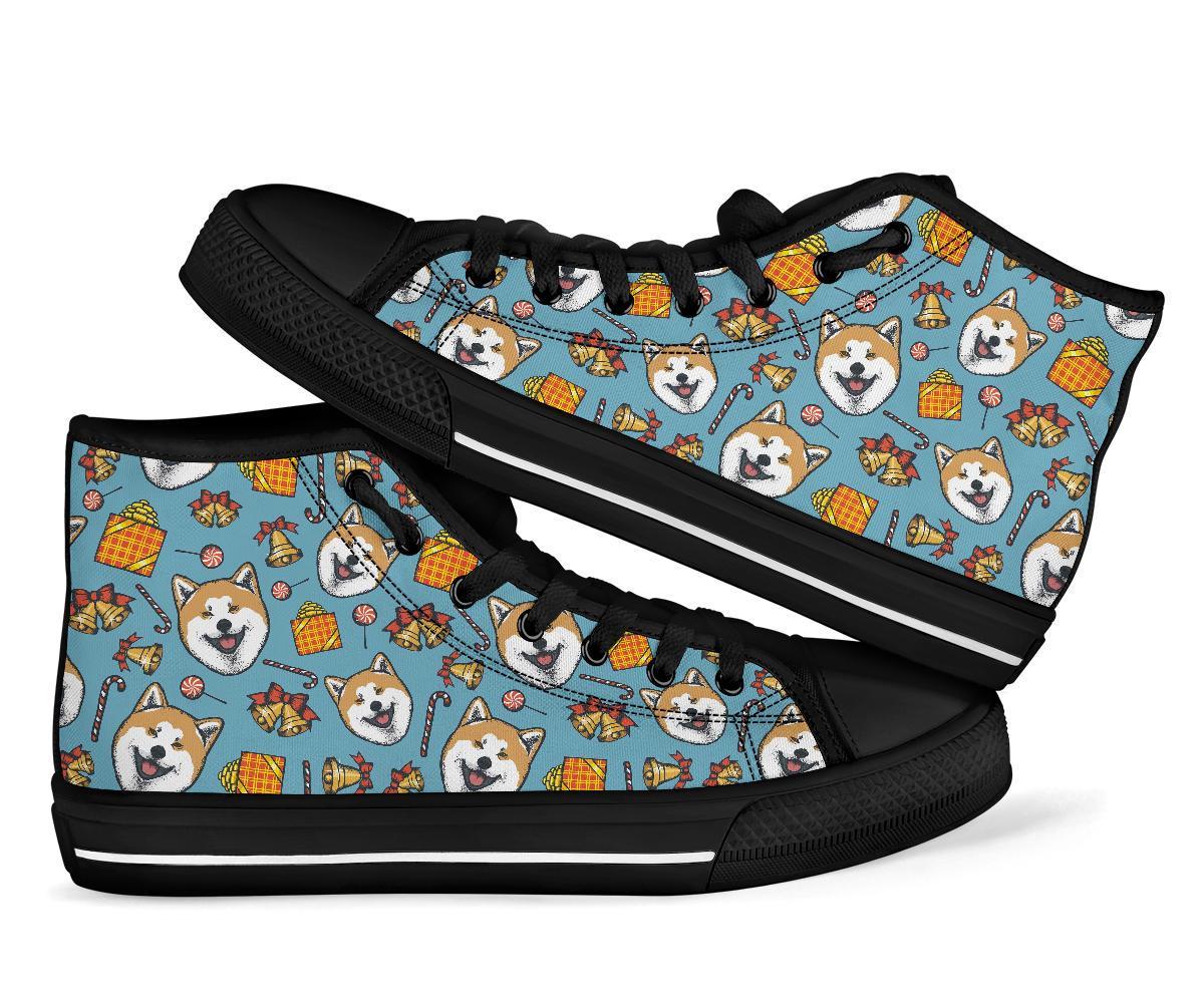 Akita Dog Pattern Print Men Women's High Top Shoes-grizzshop