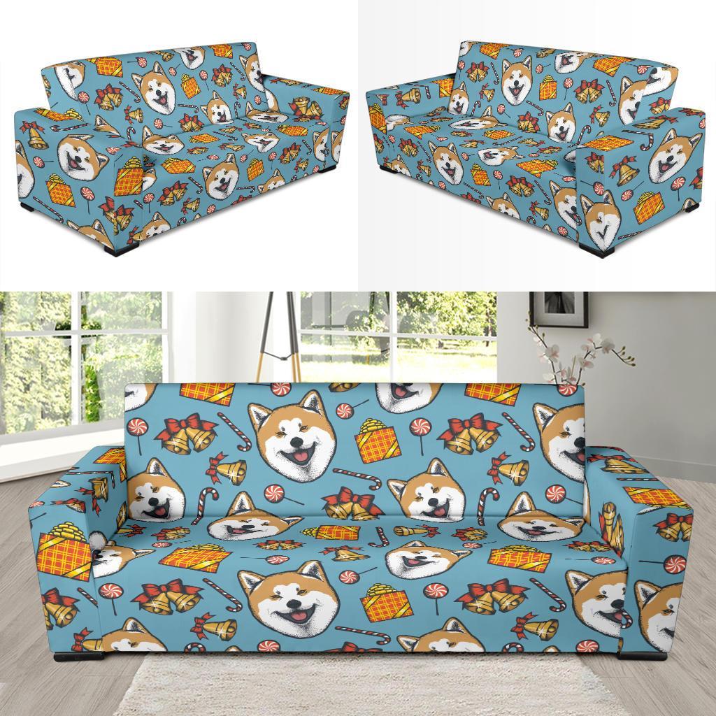 Akita Dog Pattern Print Sofa Covers-grizzshop