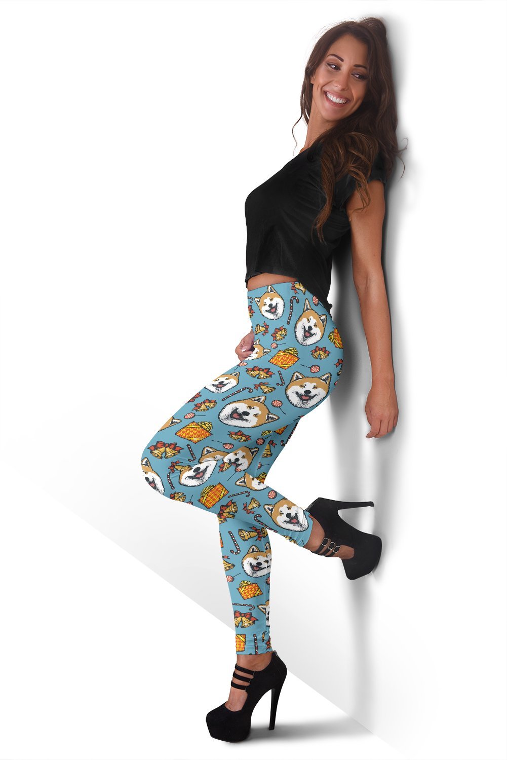 Akita Dog Pattern Print Women Leggings-grizzshop