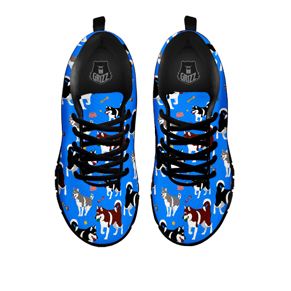Alaskan Malamute Print Pattern Black Sneaker-grizzshop