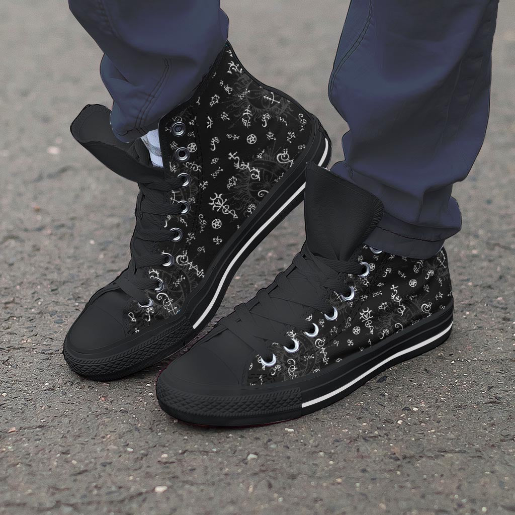 Alchemy Gothic Witch Men's High Top Shoes-grizzshop