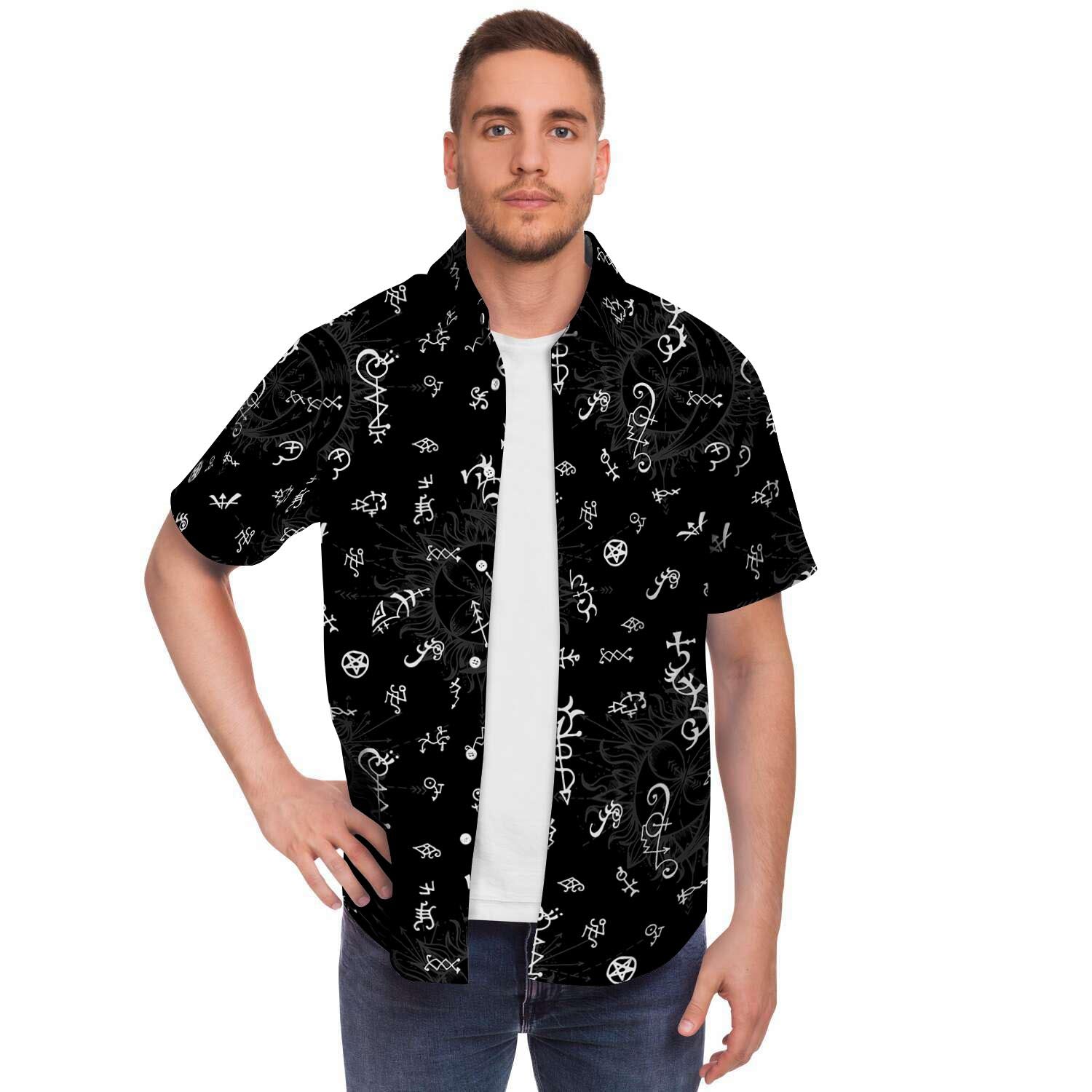 Alchemy Gothic Witch Men's Short Sleeve Shirt-grizzshop