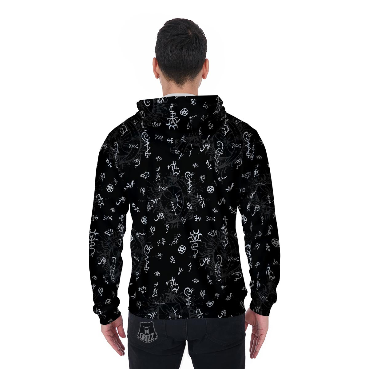 Alchemy Gothic Witch Men's Zip Up Hoodie-grizzshop