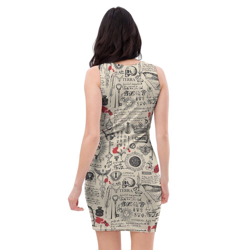 Alchemy Witchcraft Gothic Bodycon Dress-grizzshop