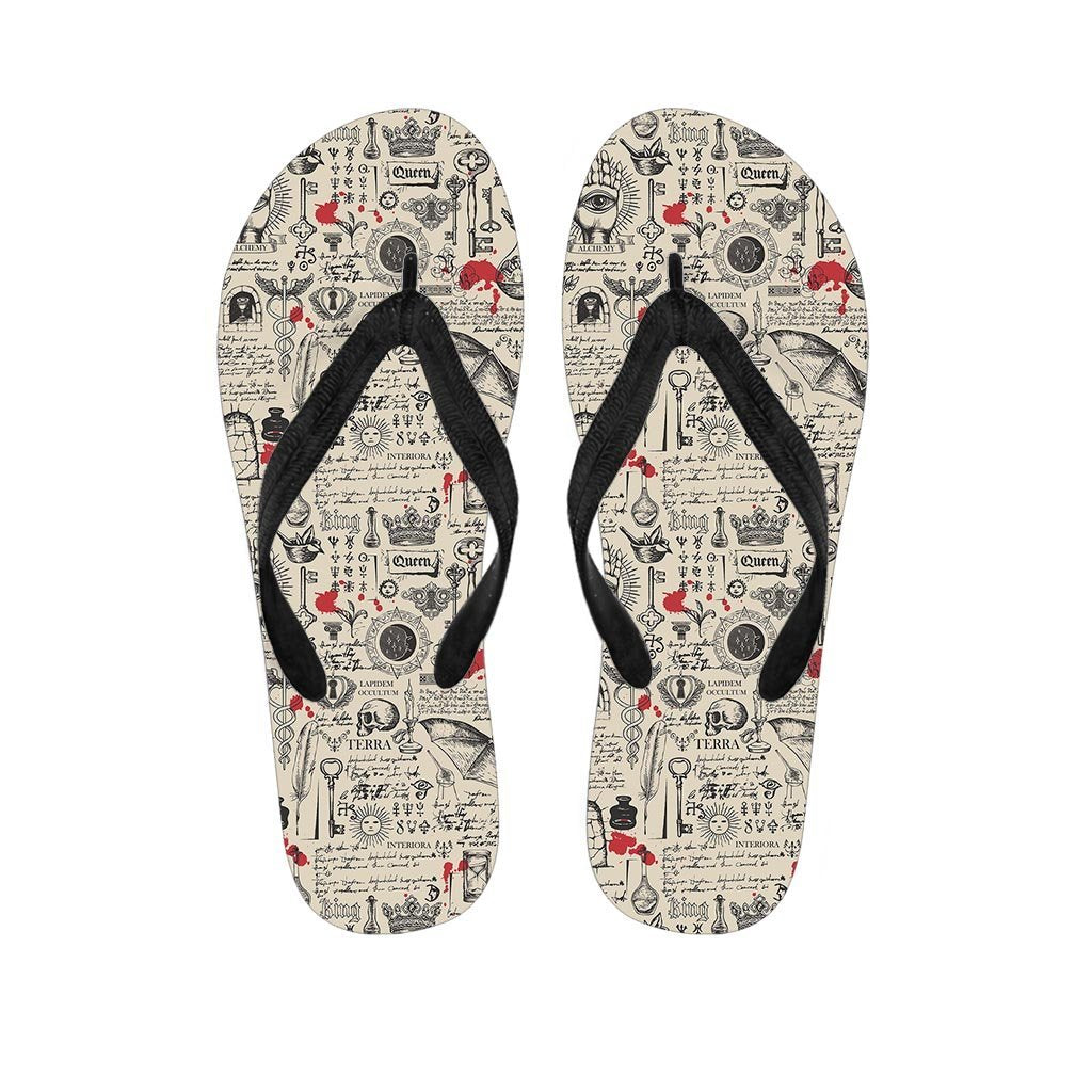 Alchemy Witchcraft Gothic Men's Flip Flops-grizzshop