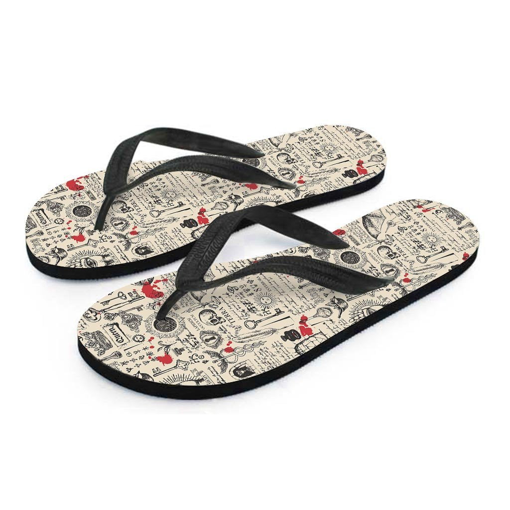 Alchemy Witchcraft Gothic Men's Flip Flops-grizzshop