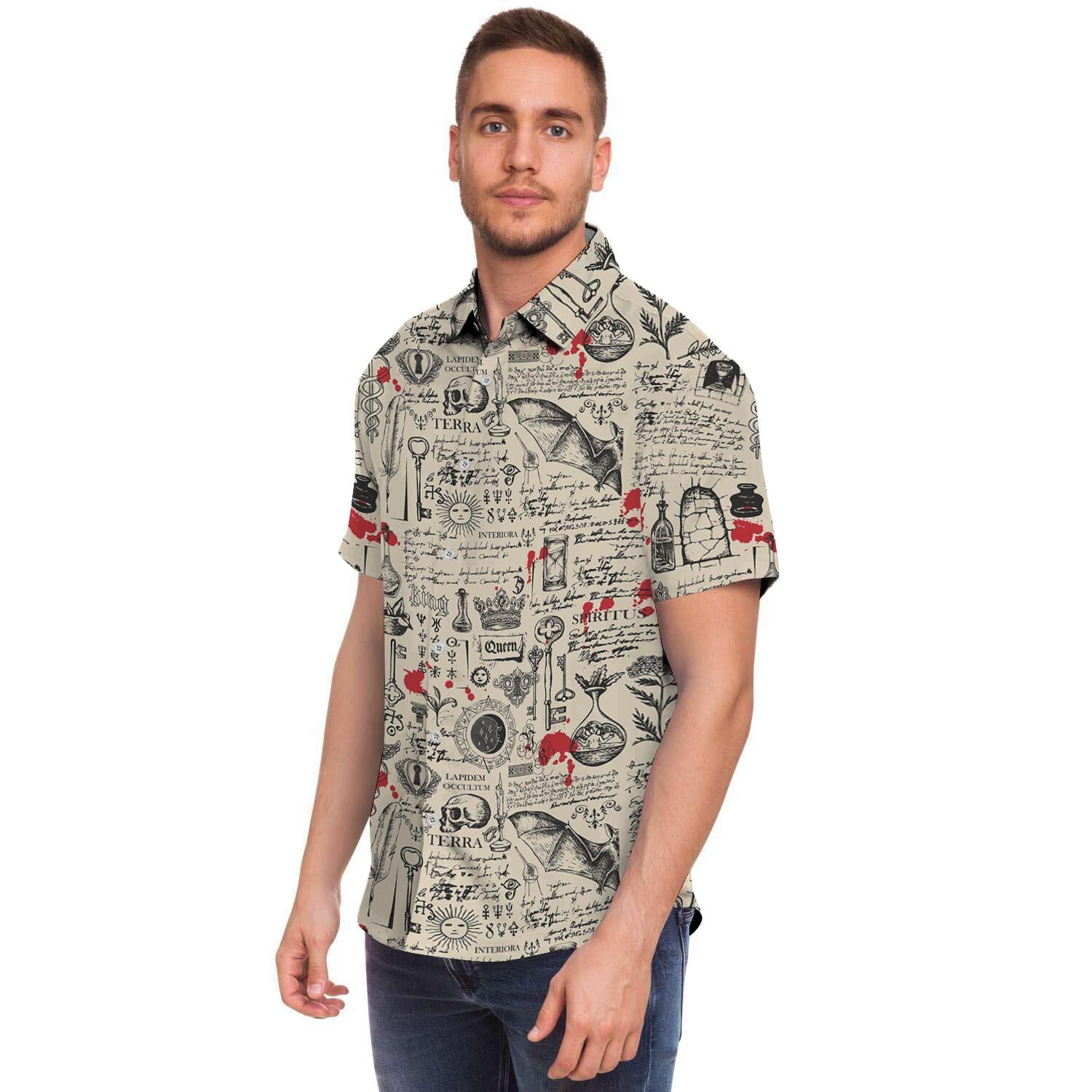 Alchemy Witchcraft Gothic Men's Short Sleeve Shirt-grizzshop