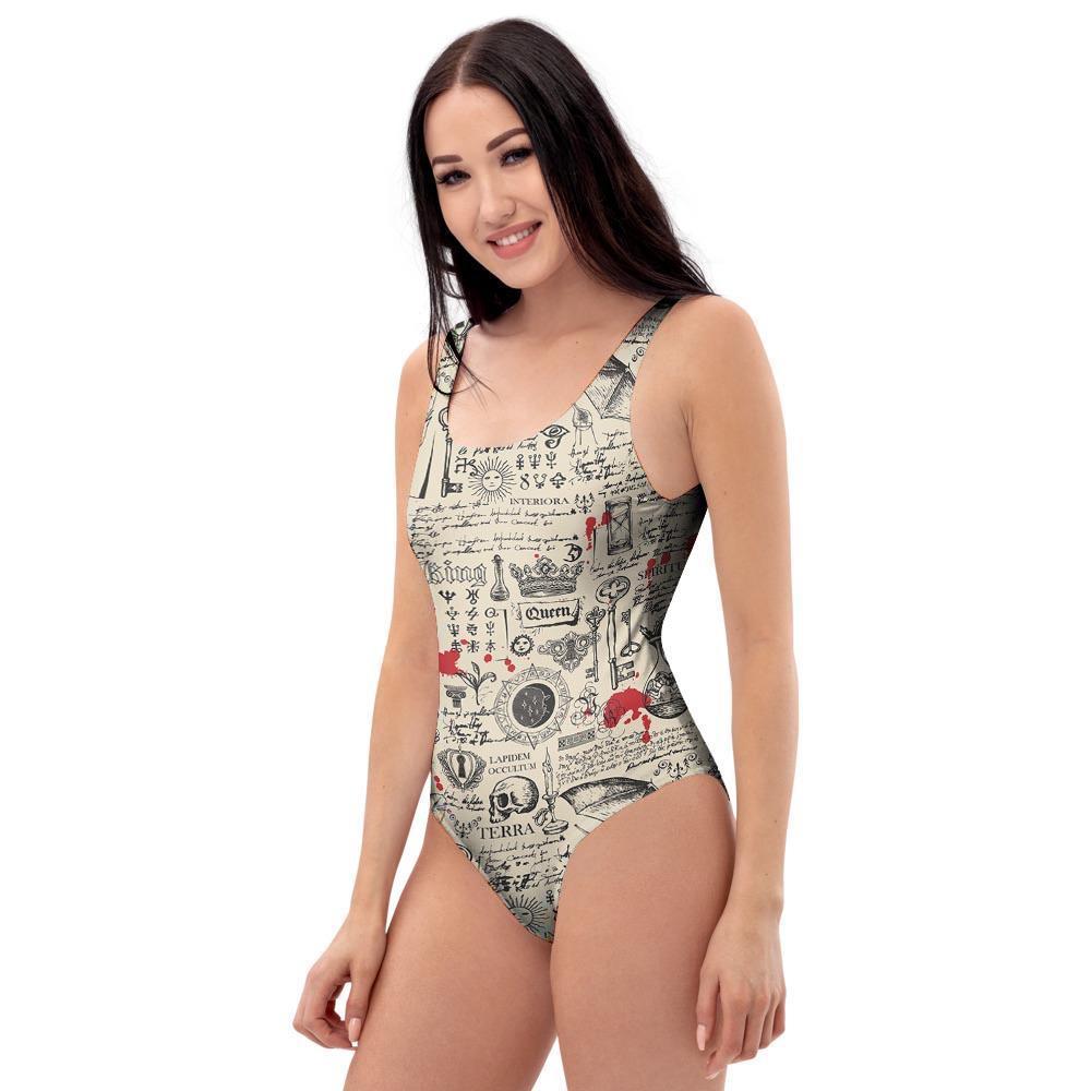 Alchemy Witchcraft Gothic One Piece Swimsuite-grizzshop