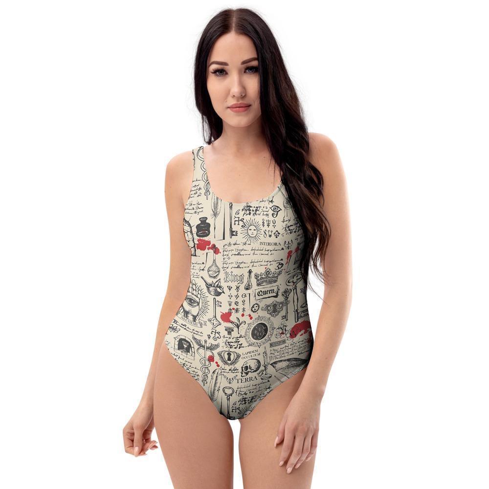 Alchemy Witchcraft Gothic One Piece Swimsuite-grizzshop