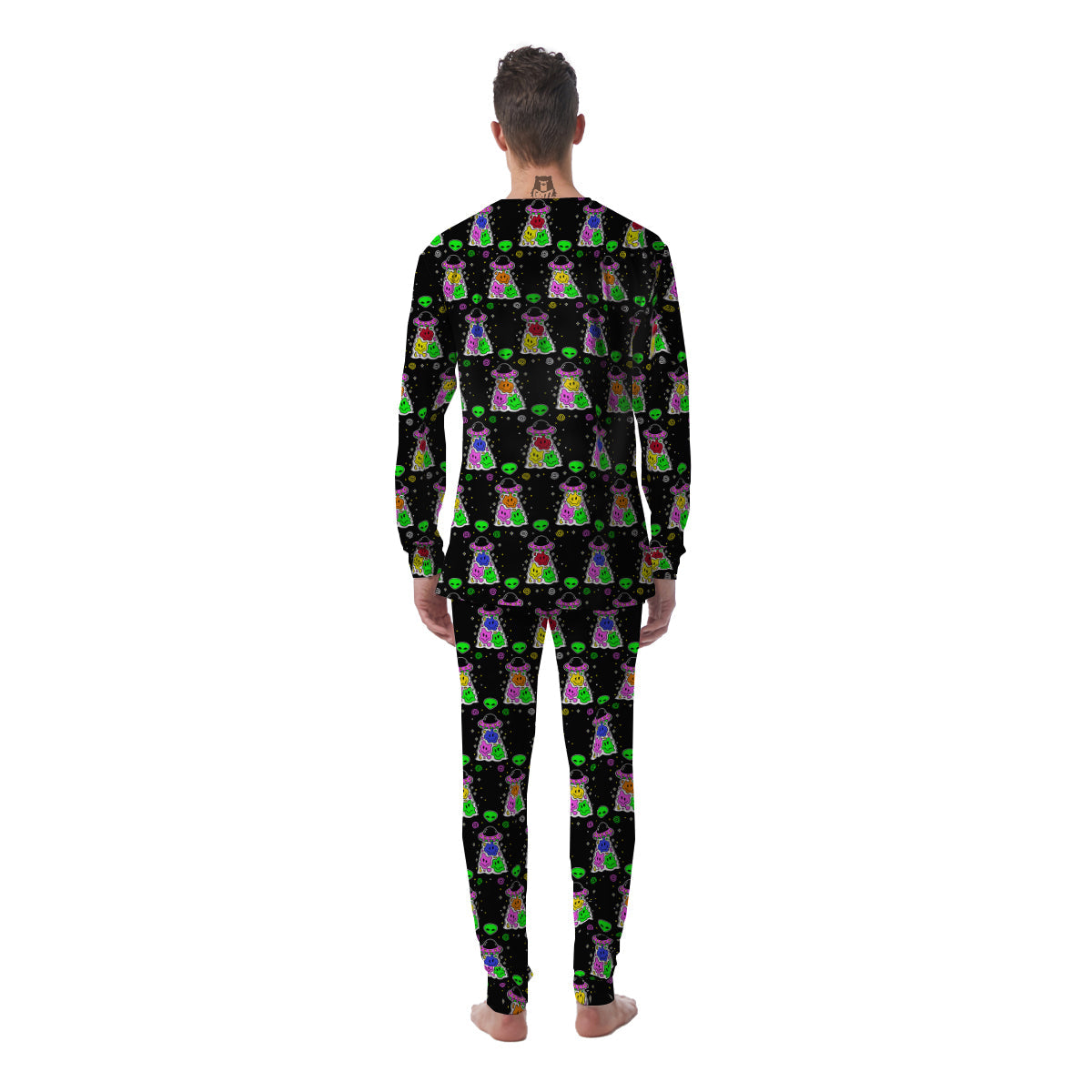 Alien And UFO Trippy Print Pattern Men's Pajamas-grizzshop