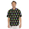 Alien And UFO Trippy Print Pattern Men's Short Sleeve Shirts-grizzshop