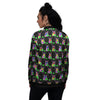 Alien And UFO Trippy Print Pattern Women's Bomber Jacket-grizzshop