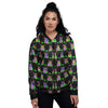 Alien And UFO Trippy Print Pattern Women's Bomber Jacket-grizzshop