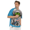 Alien Cat Astronaut Print Men's Short Sleeve Shirts-grizzshop