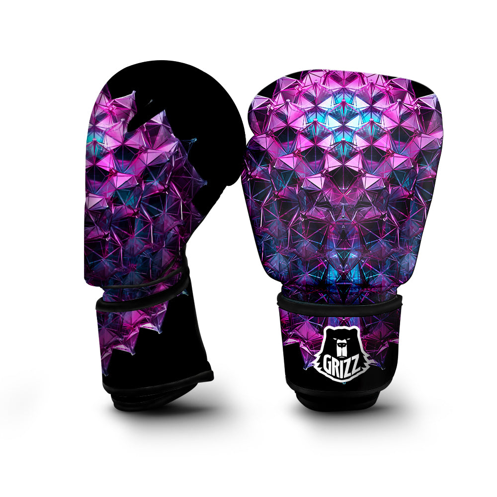 Alien Crystal Diamond Flower Print Boxing Gloves-grizzshop