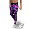 Alien Crystal Diamond Flower Print Men's Leggings-grizzshop